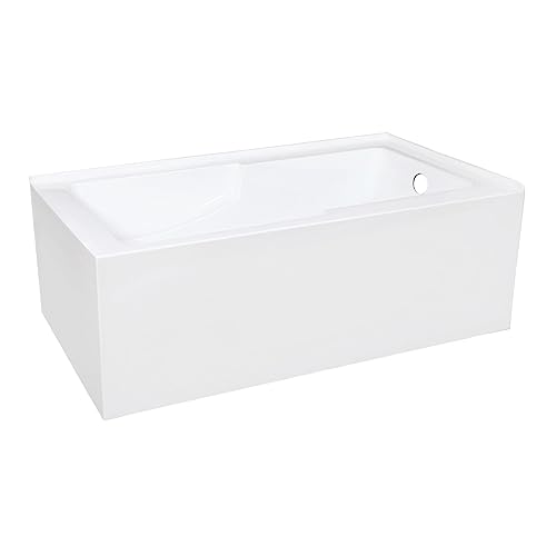 Aqua Eden VTAM6032R22S 60-Inch Acrylic 2-Wall Corner Alcove Tub with Corner Apron, Right Hand Drain...