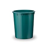 DIE BOX FABRIK 150 Liter Kunststofftonne mit Deckel + Ablaufhahn, stapelbar, Stabiler Eimer, Plastiktonne, Fass, Rundbehälter, Wasserkübel, Vorratstonne, Futtertonne, Mülltonne, (Grün)