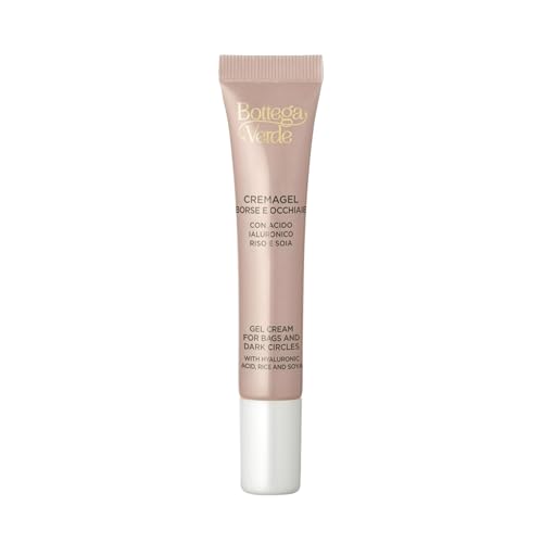 Bottega Verde - Crema Gel Borse e Occhiaie, 15 ml, con Acido Ialuronico, Riso e Soia, Fresco e Idratante, Combatte i Segni di Stanchezza, Perfetto come Base per Make-Up Occhi