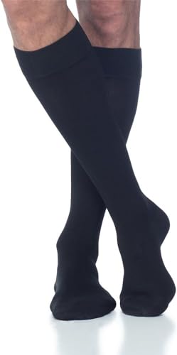 Image of SIGVARIS Men's Essential Cotton 230 Closed Toe Calf-High Socks 30-40mmHg
