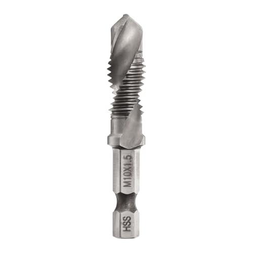 Image of sourcing map Combination Drill and Tap Bit,M10 x 1.5 Thread 1/4" Hex Shank