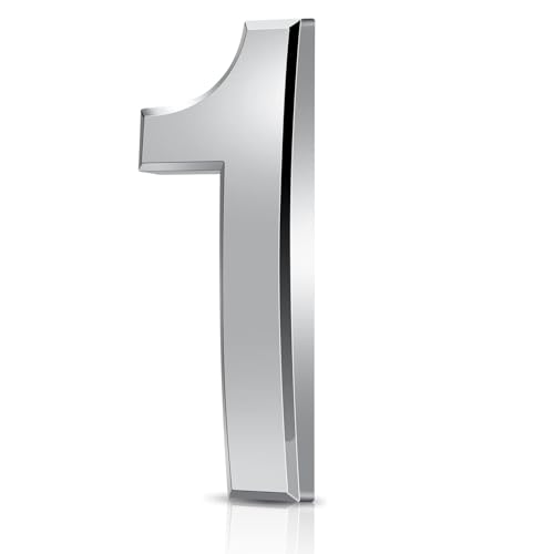 3 Inches Door Numbers Silver Self Adhesive 3D Mailbox Number Waterproof House Door Numbers Street Number Stickers for House Mailbox Apartment Hotel Courtyard Cafe (1)