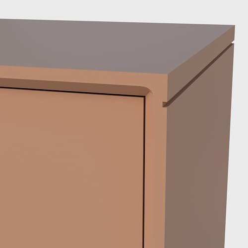 Image of Wooden Sideboard Cabinet for Living Room | Side Board Crockery Cabinet with 1 Door & 3 Drawers Storage for Dining, Drawing and Home Office | HDMR Premium Wood & Iron, Taupe