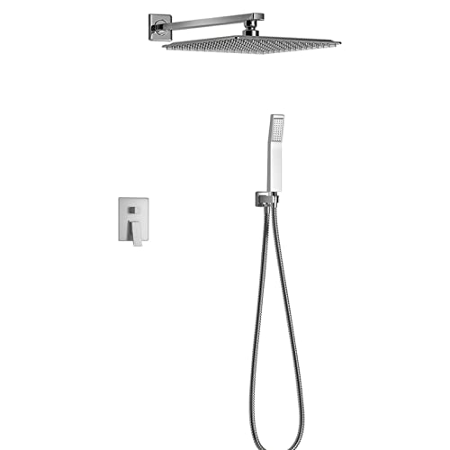Pomme de douche de pluie contre le manque de pression avec jet puissant chromé