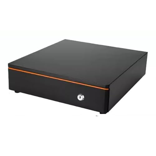 CXGFRGH Cassetto portadenaro per supermercati, Cassetto for Contanti POS, Contenitore for Denaro, Mini cassetto for, Serratura a Chiave, Slot for Supporti multimediali e vassoi Rimovibili(Noir)