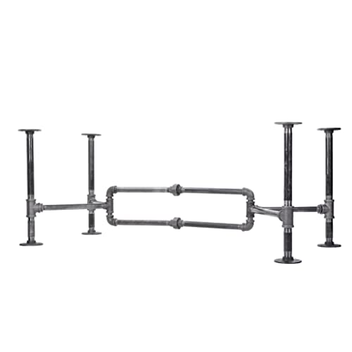 🔥 Cashback up to 70% Industrial Pipe Decor Coffee Table Leg Set, Rustic Living Room Office Table Base Kit, Dark Grey/Black Rough Pipes Vintage Furniture Decorations Raw Steel Metal Heavy Weight Construction, Loop Design