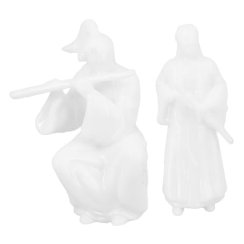 Toddmomy 2pcs Miniature Ancient Chinese Figure Statues Landscape Figurines for