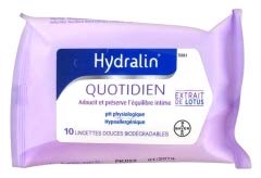 Hydralin Lingettes Intimes Douces - Lot de 4 Paquets de 10