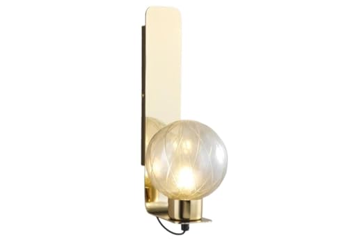 Applique murale chambre lit nordique design verre acier inoxydable G9
