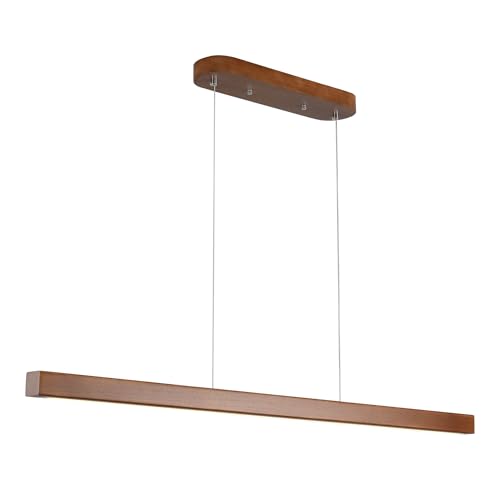 Suspension linéaire en bois DEL 80W noyer dimmable pour îlot