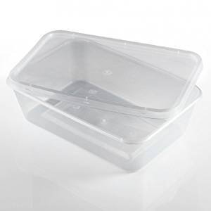 wecansourceitltd® - 250 x Rectangular 650ml Microwave Clear Plastic Food Containers Freezing Takeaway Hot Cold Foods