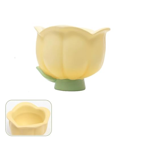 QIJIAYU Caja de Dulces con Forma de tulipán, Tarro de Resina con Flores para almacenar bocadillos, Adorno Decorativo para la Entrada, Llavero