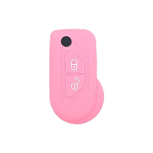 BROVACS Silicone Cover Protector Case Holder Skin Jacket Compatible with CITROEN 2 Button Flip Remote Key Fob CV4311 Pink - Image 3