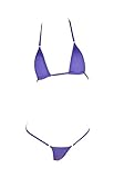 LinvMe Women's Extreme Sexy Hot Silk Micro Bikinis Set Mini Thong Swimwear Purple