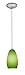 Access Lighting 28012-1C-BS/LGR Champagne Glass Pendant One Light Pendant with Cord and Light Green Glass Shade, Brushed Steel Finish