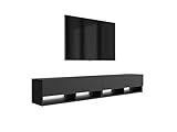 TAILLE PRATIQUE – IDÉAL POUR TOUS LES SALONS : Ce meuble TV de 200 cm de large est également idéal pour les grandes pièces. Hauteur : 33,6 cm, profondeur : 32 cm – compact et spacieux.