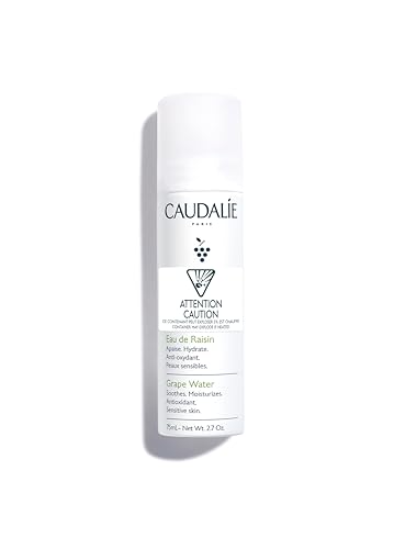 Caudalie Grape Arrosage du visage de l'eau, hydrate et apaise fortement pour tous les types de peau, vaporisation faciale antioxydante sans danger pour la peau - 75 mL