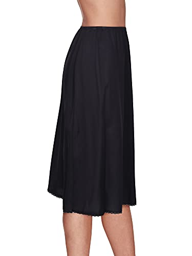 Vanity Fair Women's Anti-Static Nylon Half Slip For Under Dresses, No Slit-28 Length-Black, X-Large #TOP1