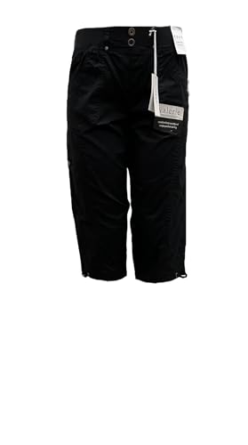 Dash Womens Cotton Pull on Elastic Waist Front and Back Pockets Capri with Belt Loops and Cargo Pocket on Leg