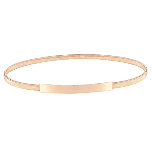 JasGood Damen Skinny Metallgürtel Modische Elastische Taillengürtel Gold...