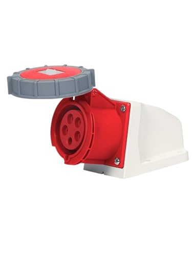 16A32A �H�Ɨp�v���O 4 �s�� 5 �� �q��\�P�b�g IP67 �h���I�X���X�h�b�L���O�R�l�N�^��h��(5-core16Aopen-mountedsocket)