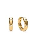 SINGULARU - Pendientes Aro Starla Sparks S. Latón con Baño en Oro de 18 Kt y Circonita. Joyas Para Mujer.