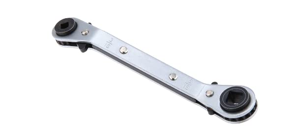 Reversible Refrigeration Ratchet Wrench 4 Square Sizes - 1/4 x 3/16 & 3/8 x 5/16 Air Conditioning Ratcheting Service Valve HVAC | Professional Double Ended Tool Square Head Port (B0BQQBDMP8) Amazon Price History, Amazon Price Tracker