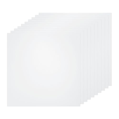 Image of HARFINGTON 10pcs Clear Plastic Sheets 8 inch x 8 inch x 0.03 inch Transparent Flexible PVC Sheet Panels with Protective Paper for Signs DIY Display Projects Craft Picture Frames Painting