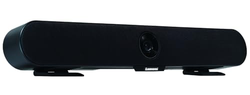 Lumens MS-10S Video Soundbar, Black; 4K UHD Wide-Angle Camera with Auto Framing; Voice, Audio, and Ethernet Over USB; Integrated Voice Tracking; Built-in Beam-Forming Microphones