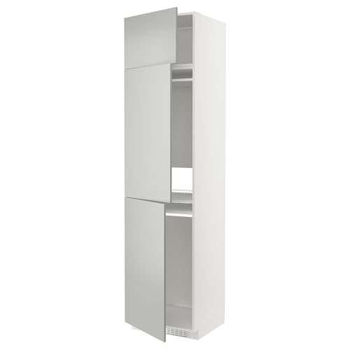ProTuning METOD High Cab f Nevera/congelador con 3 puertas, blanco/Havstorp gris claro, 60 x 60 x 240 cm