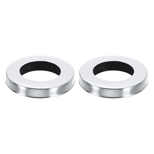 sourcing map 2 anillos de base de grifo, 2.1 x 1.25 pulgadas (diámetro exterior x ID), cierres de arandela de acero inoxidable, cubierta de agujero de grifo para grifos de baño y cocina, color