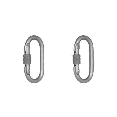 Image of Karam Steel Carabiner Hook PN-112 Gate Opening: 18 mm, Tensile Strength: 25 Kn - (PN 112)' (Alloy Steel, Steel Screw Locking Karabiner) | Pack of 2