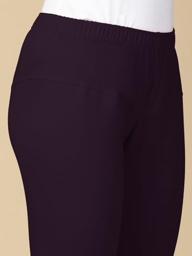 Image of Lux Cozi PYNK Solid Premium Cotton Lycra Churidar Leggings for Women | Regular Fit Elastic Waist Full Length Women Leggings | Free Size