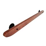Corrimano da parete in legno massello e ferro battuto con impugnatura antiscivolo per scale interne e corridoi, barra di supporto sicura per anziani e bambini, decorazione per la casa, lunghezza 50 cm