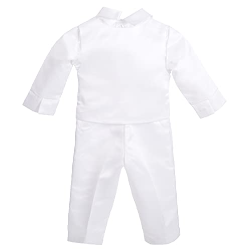 Lito Angels Baby Boys Christening Clothing Baptism Outfits with Bonnet Short Long Sleeve White Suit3