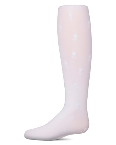 MeMoi Girls Opaque Rose-Pattern Flocked Tights3