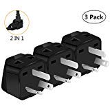 Australia Power Plug Adapter, UROPHYLLA US to Australia Adapter, Type I Outlet Travel Power Adapter Plug for Australia, China, New Zealand,Argentina,Cook Islands,Fiji- 3 Pack & Grounded 2 in 1 [Black]