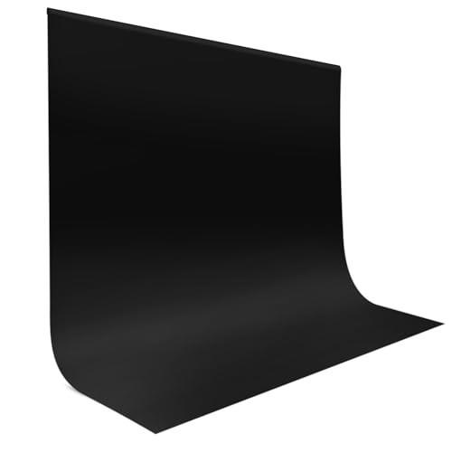JEBUTU Fotohintergrund Schwarz, 3x3m Foto Hintergrund Schwarzer, Großer Fotografie Hintergrund Schwarz Waschbares Polyester Backdrop für Porträt,...