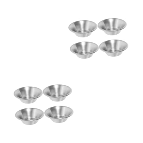 Doitool 8 Piezas Molde Tartaletas De Huevo De Acero Inoxidable Antiadherente Compacto Y Resistente Para Mini Tartas Pasteles Y Muffins Apto Para Horno Doméstico
