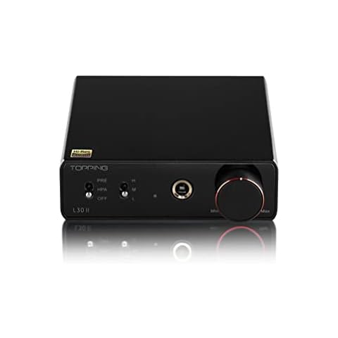 TOPPING L30II Headphone Amplifier Improved NFCA RCA Input PRE/RCA/HPA Output 3500mWx2 6.35mm 3 Gain Settings HiFi Headphone Amp/Preamp Hi-Res For E30 E30II DAC(Black) Cover