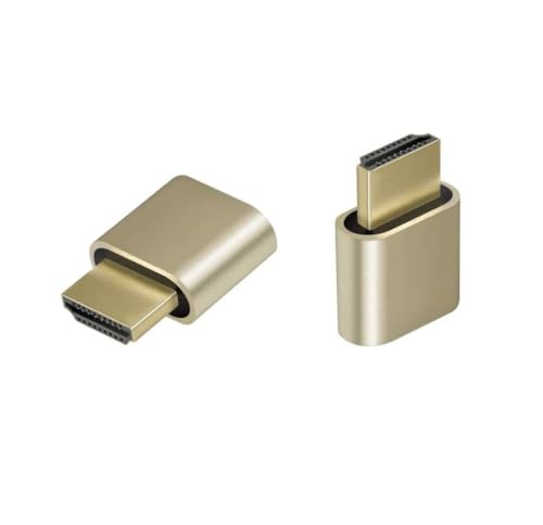 ADWITS 2 パック HDMIバーチャル・ディスプレイ HDMI エミュレータ HDMIダミープラグ DDC EDIDエミュレーター 4K@60HZ (HDMI)-ゴールド