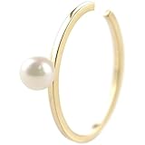 [アトラス] Atrus 18金 イヤーカフ パール レディース 大ぶり 片耳 ゴールド 18k あこや 真珠 フープ イヤークリップ フォーマル 本真珠 sn