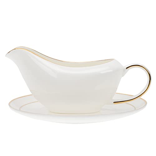 Unomor 1 Set Steak Sauce Pot Coffe Creamer Dispense Holder Sauce Pitcher Porcelain Saucer Sauce Boats Coffee Container Boat Saucer Gravy Pitcher Condiment Bowls Soy Creamer Ceramics