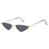 ENTHYI Cat Eye Sunglasses for Women, Retro Triangle narrow Glasses Party,Hippie Metal Glasses Street Shot