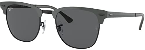 Ray-Ban RB3716 Sunglasses Bundle: RB 3716 9256B1 Clubmaster Metal Grey On Black and Eyewear Cleaning Kit