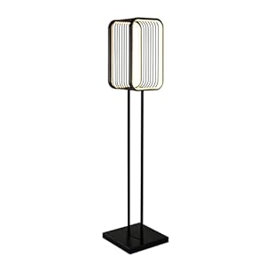 59-inch Modern Floor Lamp, 3000K 24W Lighting with Metal Lampshade, Industrial Style LED – Matte Black Finish