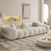Furniture Modular Puffed Cloud Sofa Set | Deep Seating Boucle Sectional with Ottoman for UAE Living Room | أريكة معيارية من أميرة للأثاث (Grey, Footstool (W103xD69xH39cm))