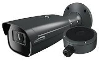 Speco O8FB1M Flexible Intensifier 4K IR Bullet IP Camera with Advanced Analytics and Junction Box, 2.8-12mm Motorized Lens, Dark Gray