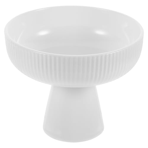UTHCLO Coppa Gelato Piedistallo in Porcellana Bianca Design Nordico, Ciotola Da Dessert Per Frutta e Gelato, Tazza Da Dessert in Materiale Vitrificato Per Uso Domestico