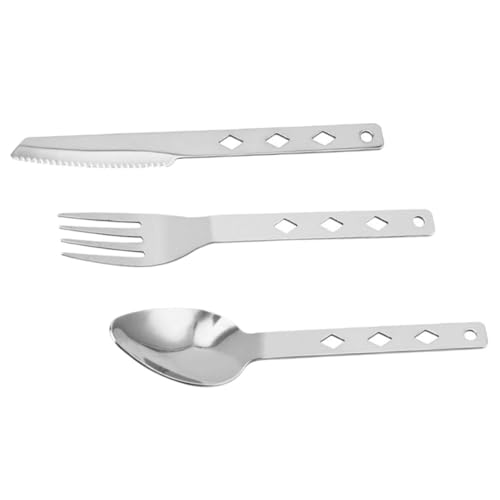 VINTORKY 1Set Folding Stainless Steel Cutlery for Outdoor Camping and Picnics Durable and Reusable Tableware Easy to Clean Heat Resistant for Beach and Travel